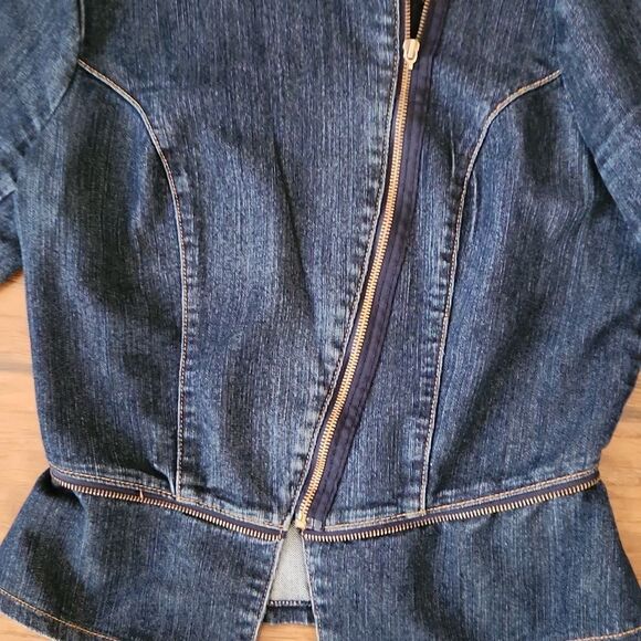 Nicki Minaj blue denim women's medium zippered jacket - Picture 4 of 5